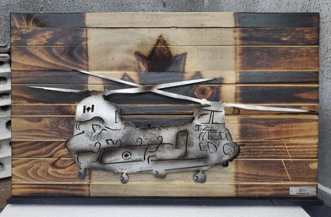 Cadre Chinook Canada brûle (rack à coin)